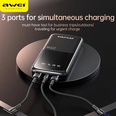 Awei P10K 10000mAh PD ফাস্ট চার্জ পাওয়ার ব্যাংক 3