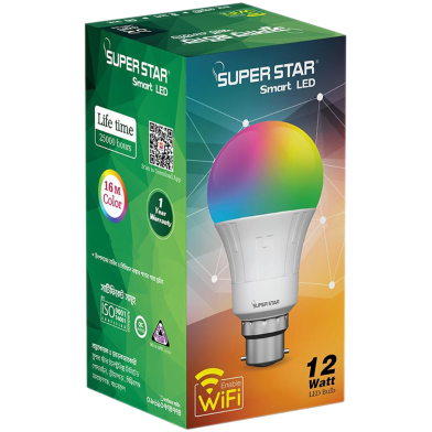 Super Star স্মার্ট LED WiFi বাল্ব ১২W (B22)